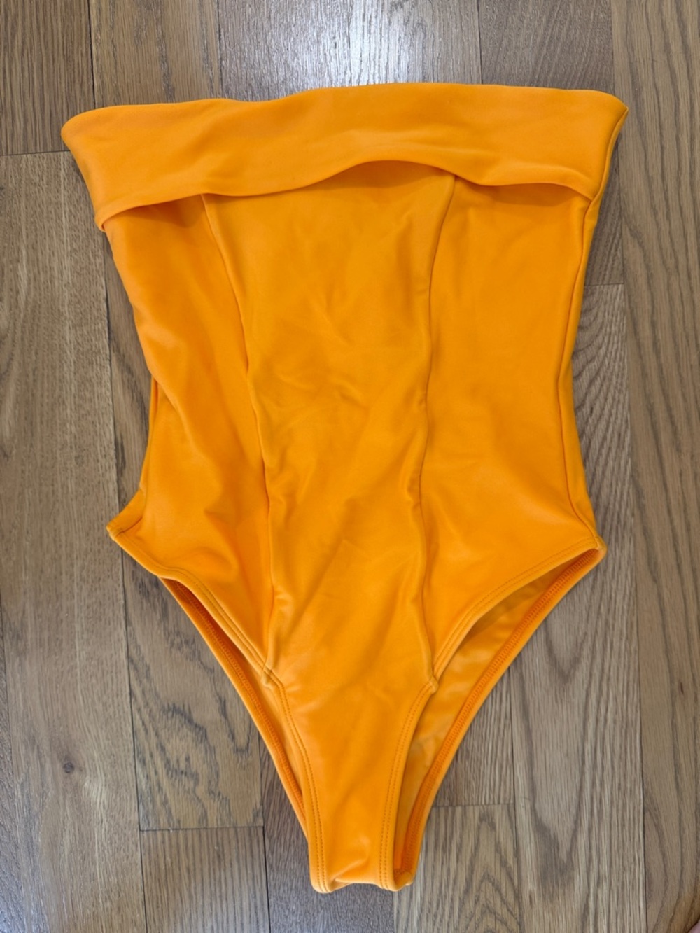 Ostra Brasil Orange strapless swimsuit one piece size small nwt